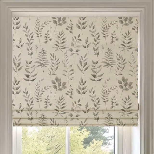 ANTE DECOR Willow Printed Cotton Made To Measure Roman Blind in French Grey