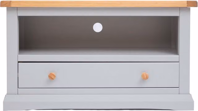 Cabinet Bits Loreo Light Grey 1 Drawer Pine Wood TV Cabinet – 1