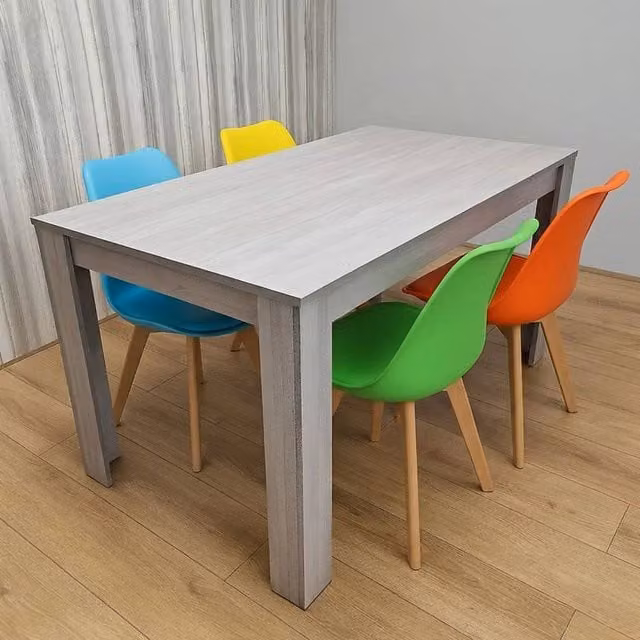KOSY KOALA Grey Modern Dining Set with Rectangular Table and 4 Chairs, W/D/H: 80 x 80 x 75 cm – 1