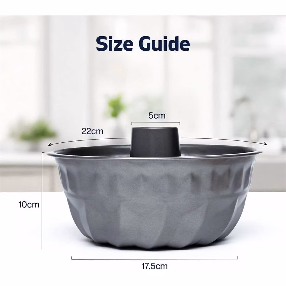 Nordara Non-Stick Fluted Round Bundt Cake Baking Tin in Grey – 2