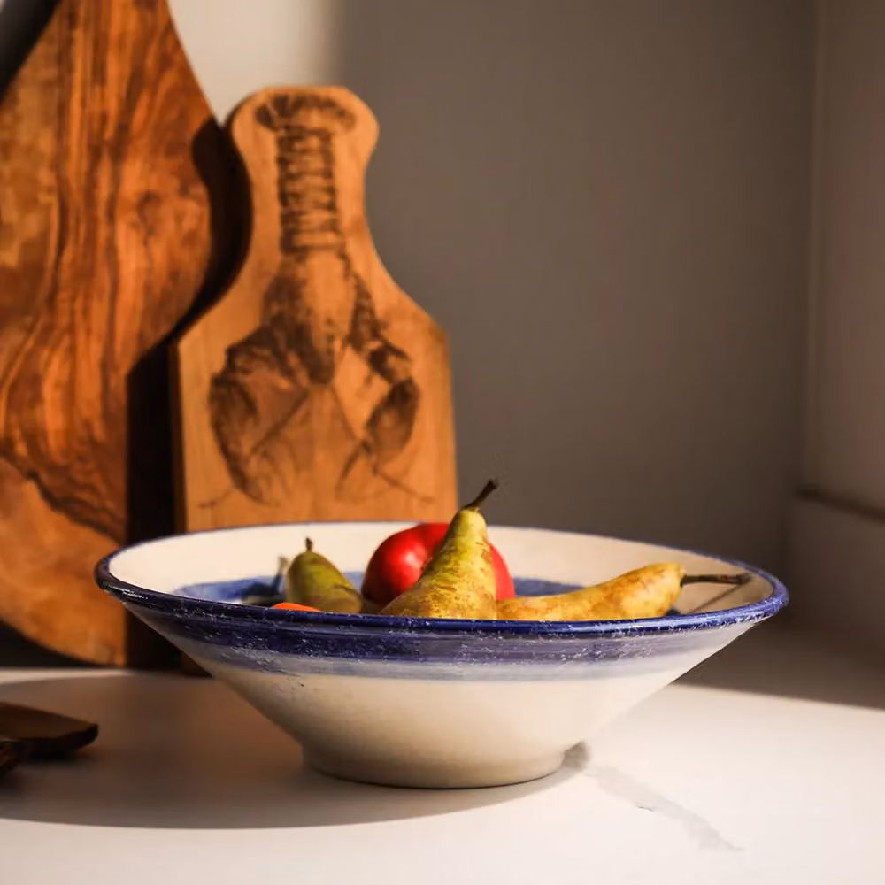 Selbrae House Ceramic Serving Bowl in Blue and White Striped Design – 3