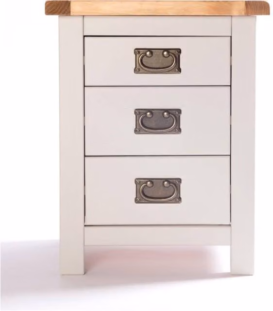 Cabinet Bits Argenta 3 Drawer Bedside Table in Light Grey