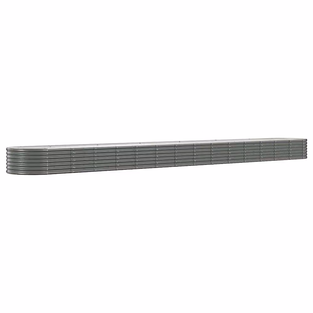 Berkfield Home Garden Grey Powder-coated Steel Raised Bed W: 620 cm, D: 80 cm, H: 36 cm – 3