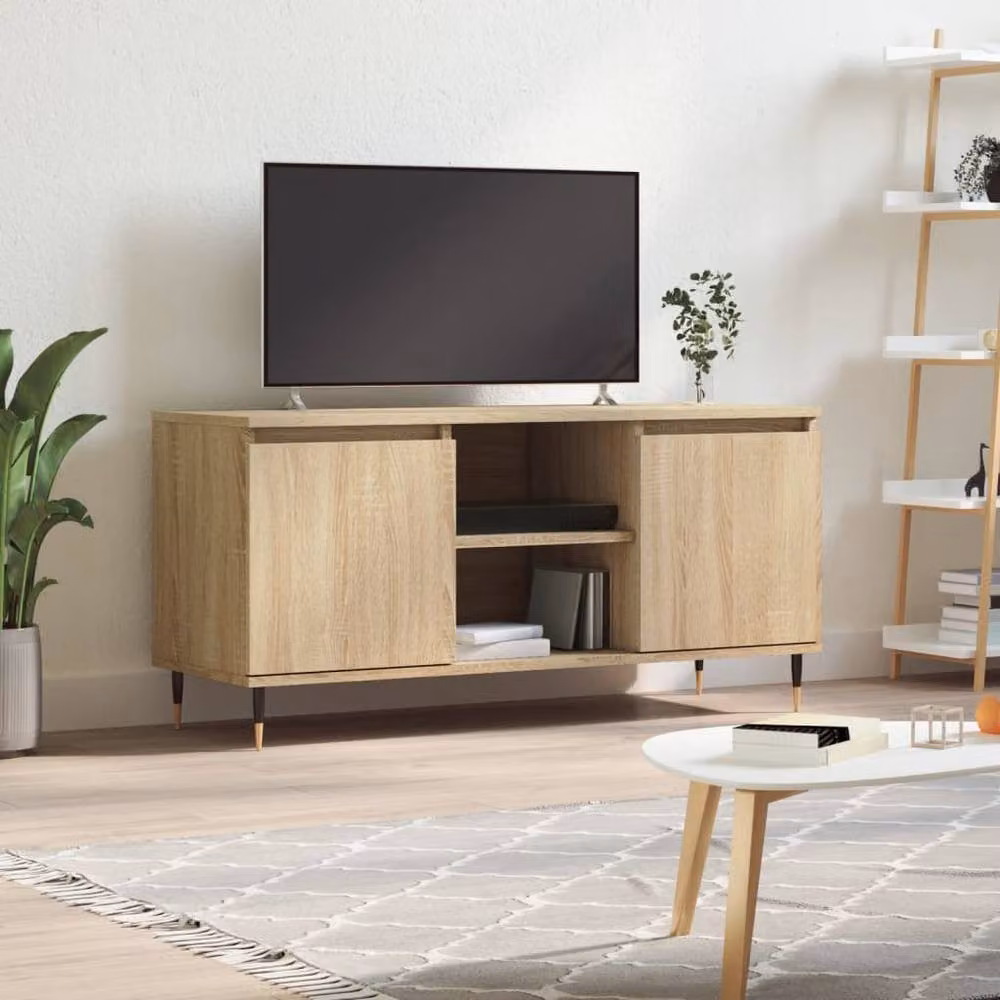 Berkfield Home TV Cabinet in Sonoma Oak, W/D/H: 104 x 35 x 50 cm – 2