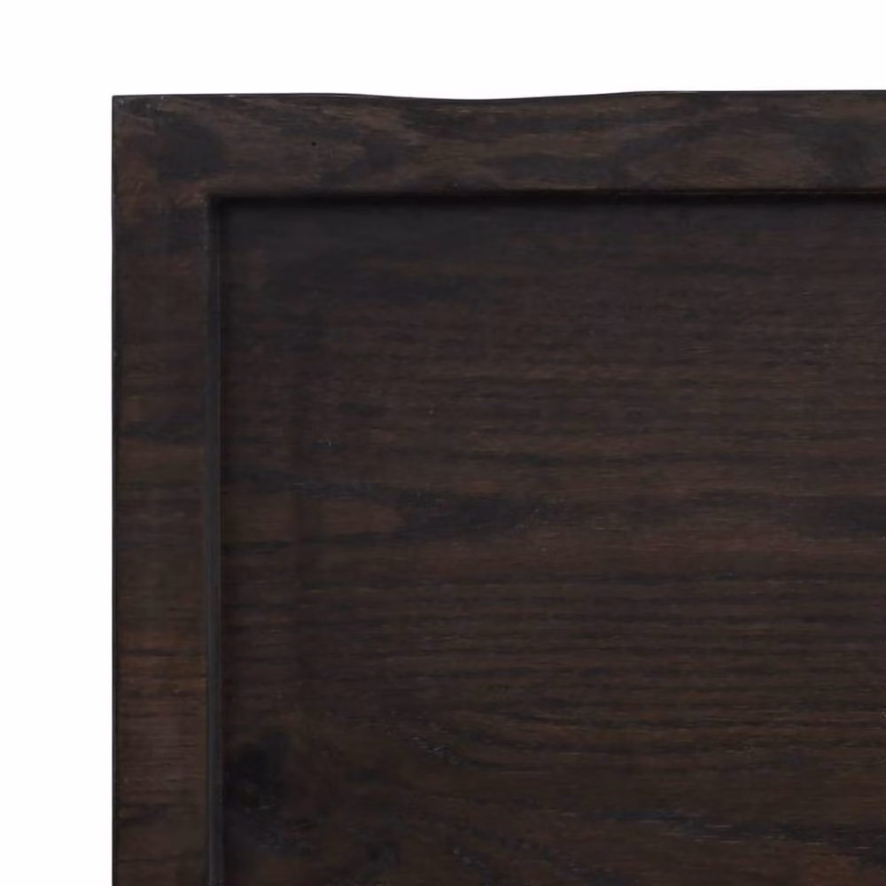 Berkfield Home Table Top Charcoal Oak Solid Wood Countertop, W: 100 cm, D: 50 cm, H: 2-6 cm – 5