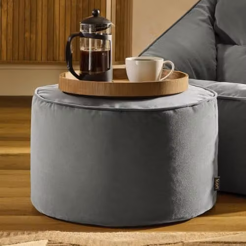 icon Natalia Velvet Adults Bean Bag Armchair and Pouffe in Dusk Pink and Anthracite Grey – 8