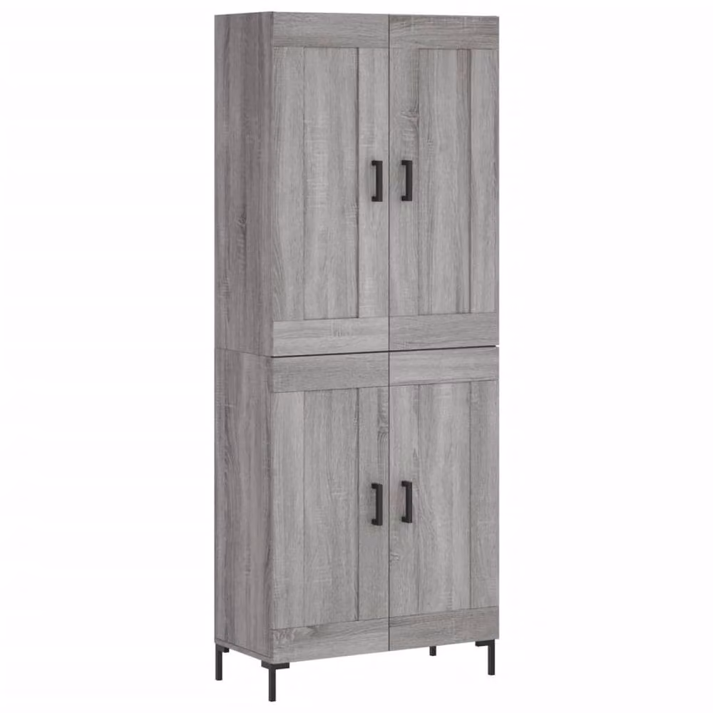 Berkfield Home Grey Sonoma Highboard with Hinged Doors and Internal Shelves, W/D/H: 69.5 x 34 x 180 cm – 3