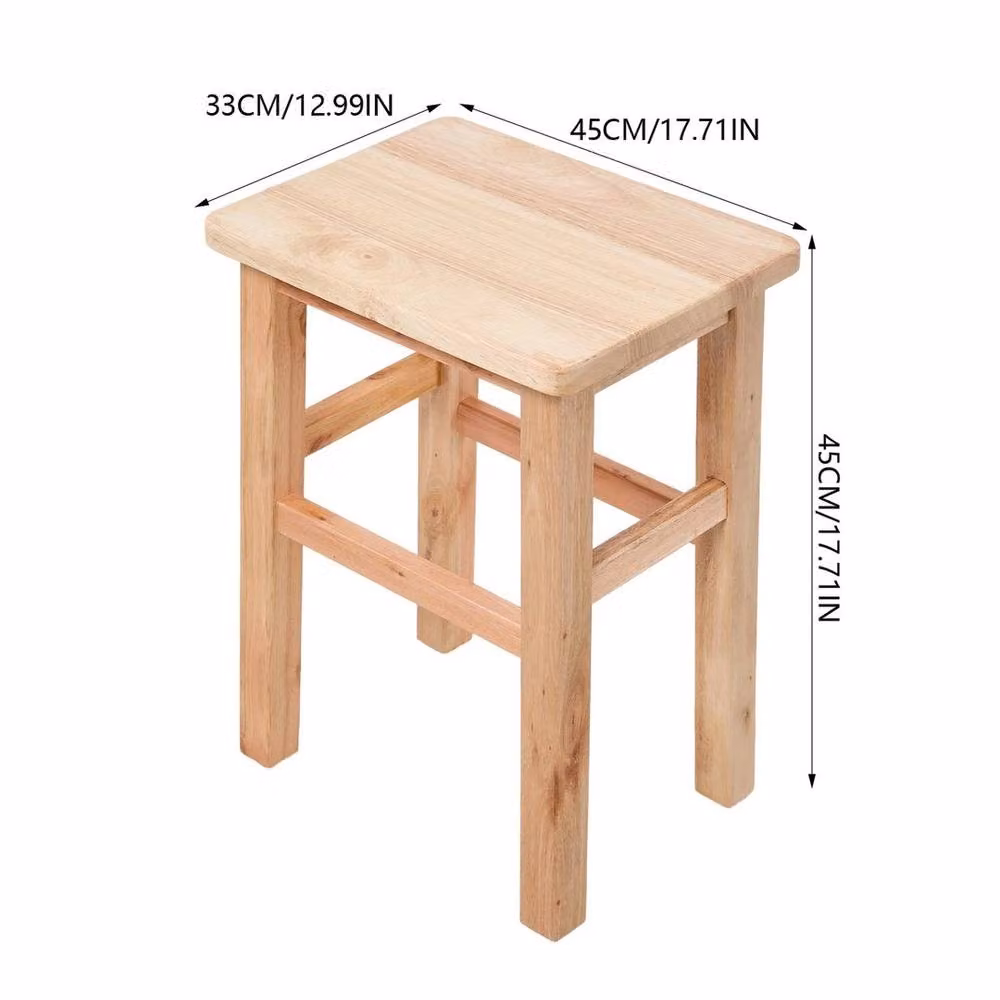 EONLION Rustic Beech Wood Bar Stool and Step Stool in Brown – 2