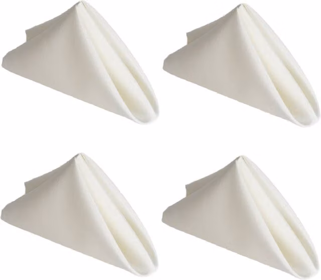 Gr8 Home Set of 4 White Polyester Square Napkins – 1