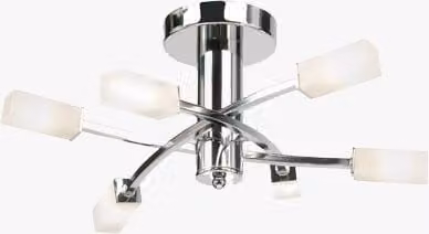 Perch & Parrow Addie Chrome Ceiling Light with Transparent Glass and Dimmable LED
