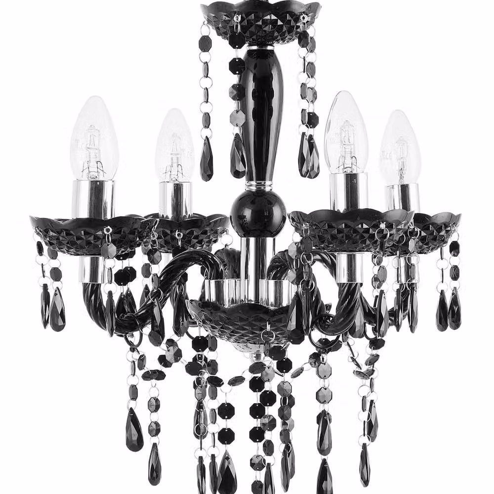 Wyld and Coco Black Crystal 4-Light Glamour Chandelier – 2