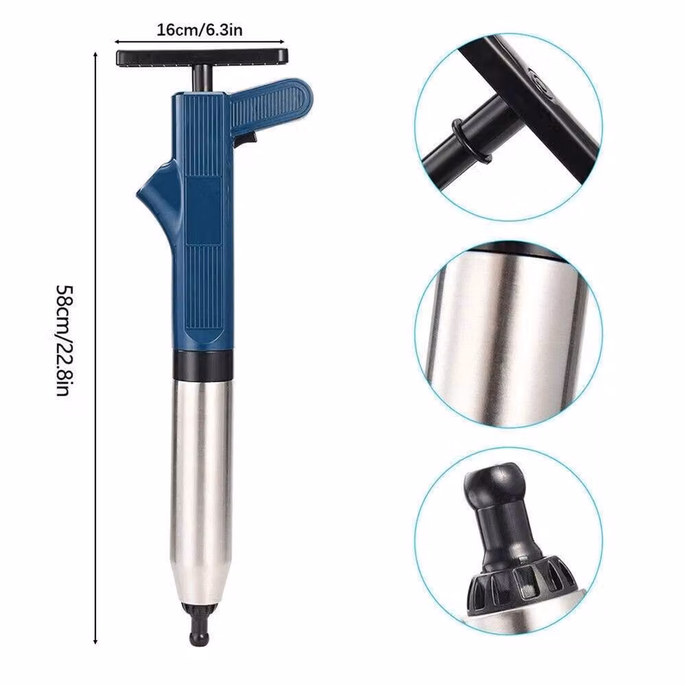 Nordara High Pressure Air Plunger Toilet Unblocker in Blue with Stainless Steel Components – 2