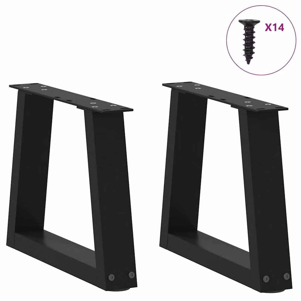 Berkfield Home V-Shape Dining Table Legs, 2 Pieces, Black Steel, W: 40 cm, H: 30-31.3 cm – 2