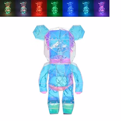 Garden Greatness Starlightz LED Bear Decorative Lamp in Beige and Multicolour, H: 41.0 cm, W: 21.0 cm, D: 21.0 cm – 1