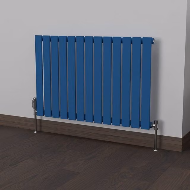 Lux Heat Flat Horizontal Coloured Radiator in Galaxy Blue, W: 91 cm, H: 60 cm