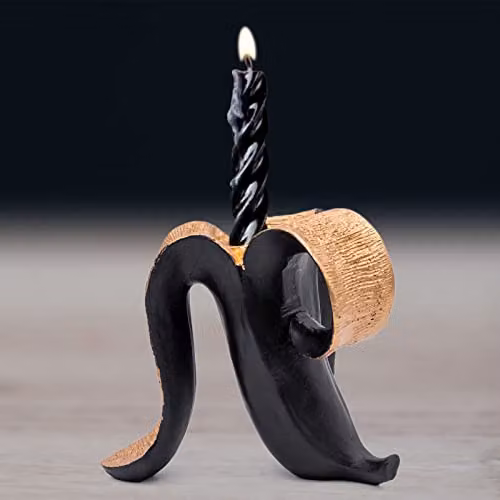 Maison Des Cadeaux Banana Tealight Candle Holder in Yellow and Black – 2