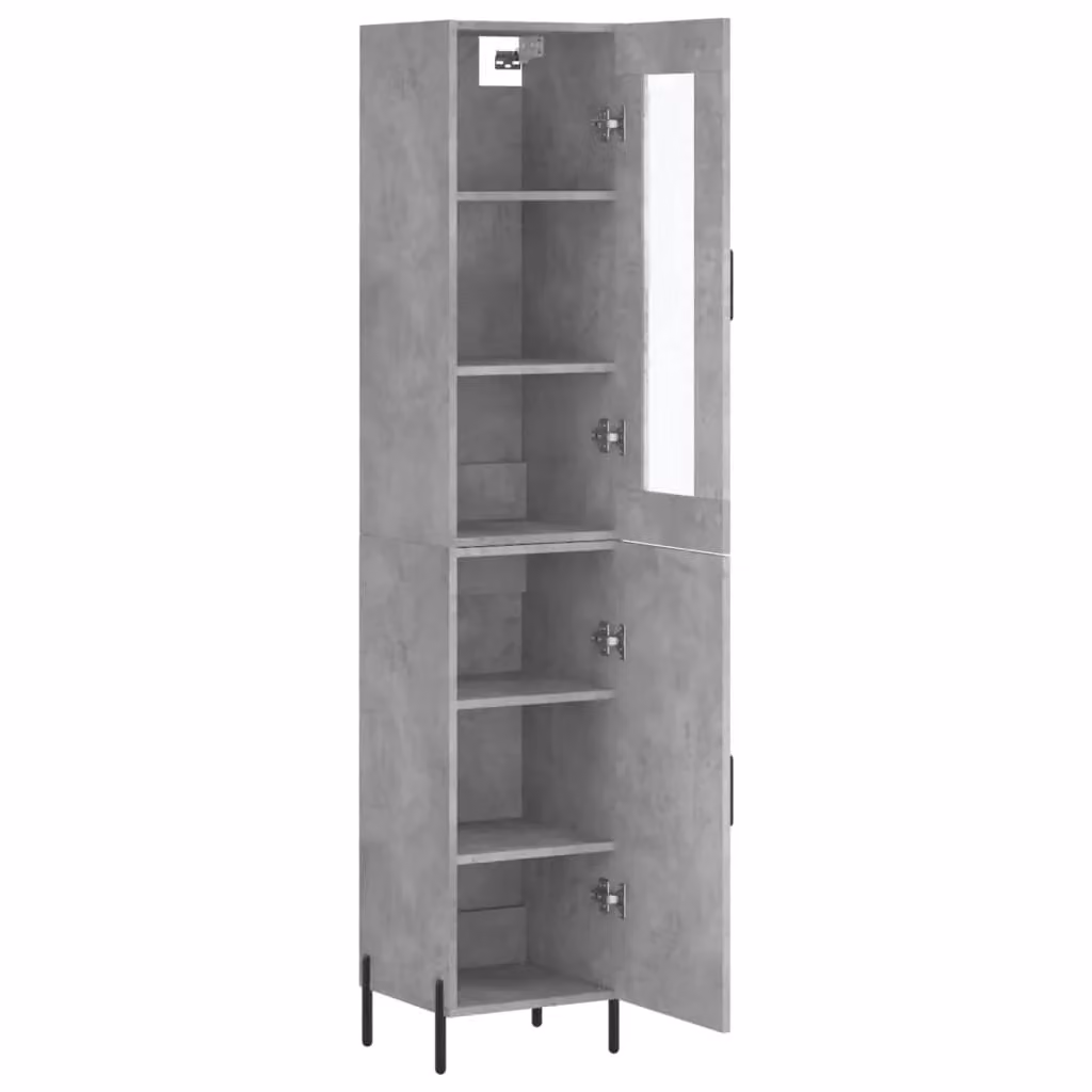 Berkfield Home Modern Highboard in Concrete Grey, H 180 x W 34.5 x D 34 cm – 2