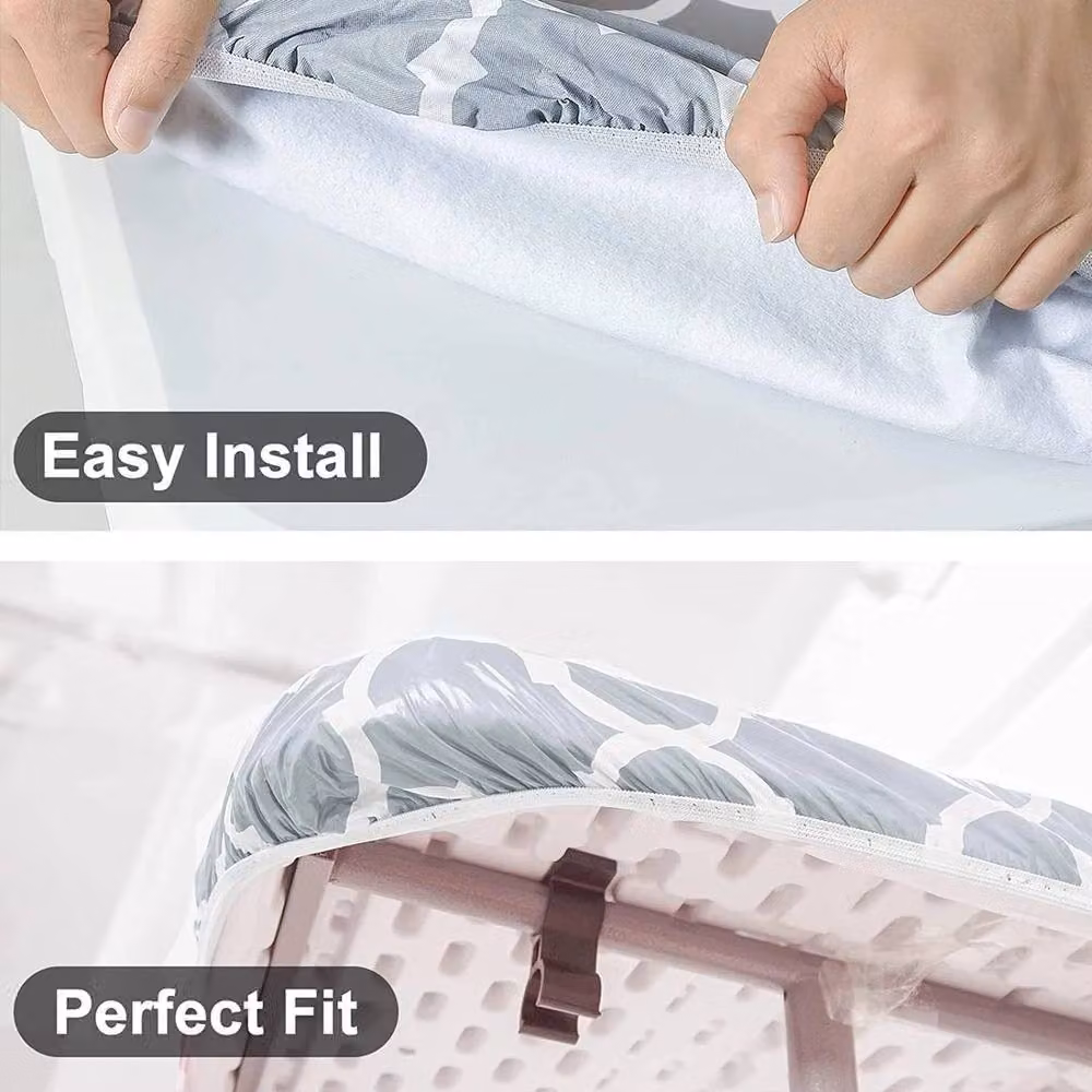 EONLION Grey Rectangular Waterproof Elastic Tablecloth, Width: 100 cm – 3