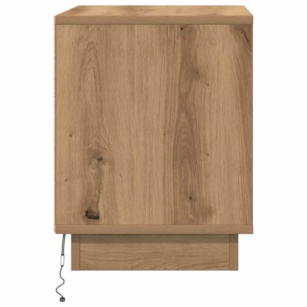 Berkfield Home Set of 2 Artisan Oak Bedside Cabinets with Integrated LED Lights, Brown, W: 44 cm, D: 34.5 cm, H: 45 cm – 4