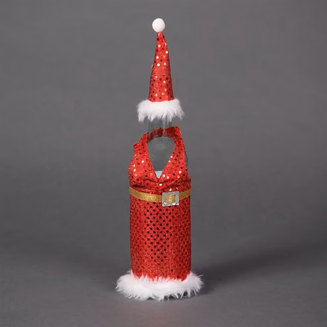 Shatchi Red Novelty Christmas Wine Bottle Cover Gift Bag