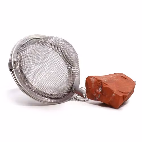KDMD Red Jasper Raw Crystal Gemstone Tea Strainer with Stainless Steel Mesh Sieve – 5