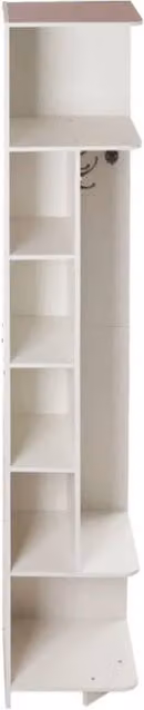 FLAVORA XL Wooden Corner Coat Rack Cabinet in White, W/D/H: 40 x 40 x 180 cm – 1