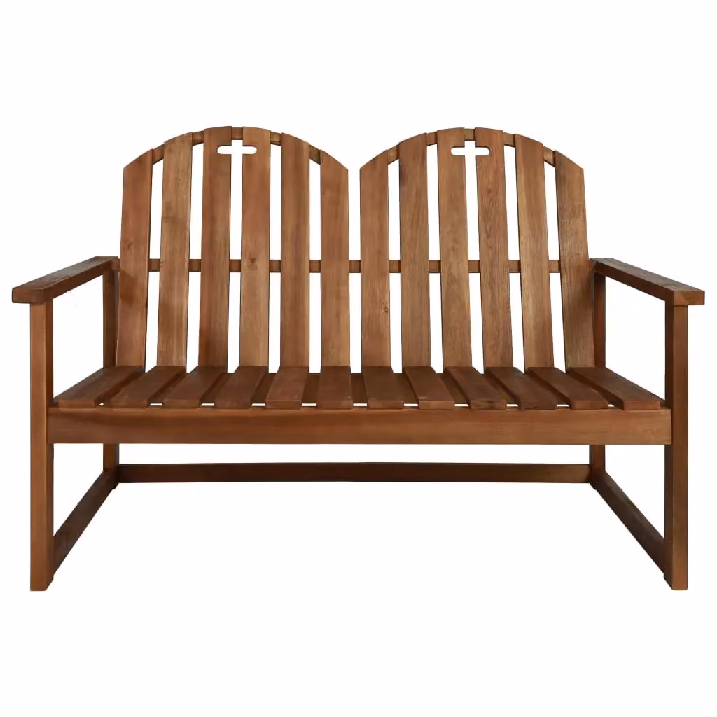 Berkfield Home Solid Acacia Wood Garden Bench in Brown, 110 cm – 2