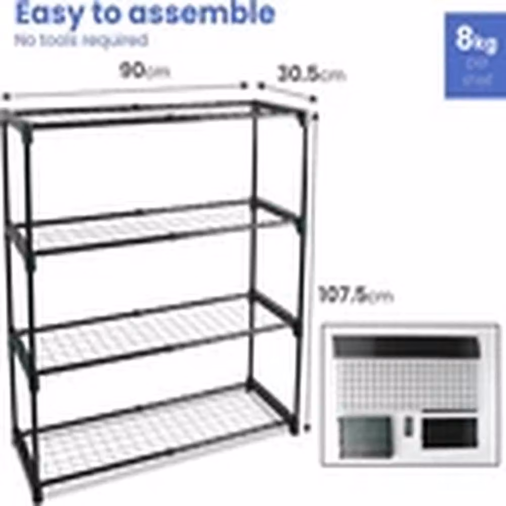 Havendro 4 Tier Black Metal Freestanding Greenhouse and Garage Plant Racking Unit – 2