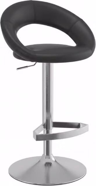 netfurniture Stylon Stylish Kitchen Bar Stool with Brushed Moon Padded Seat in Black