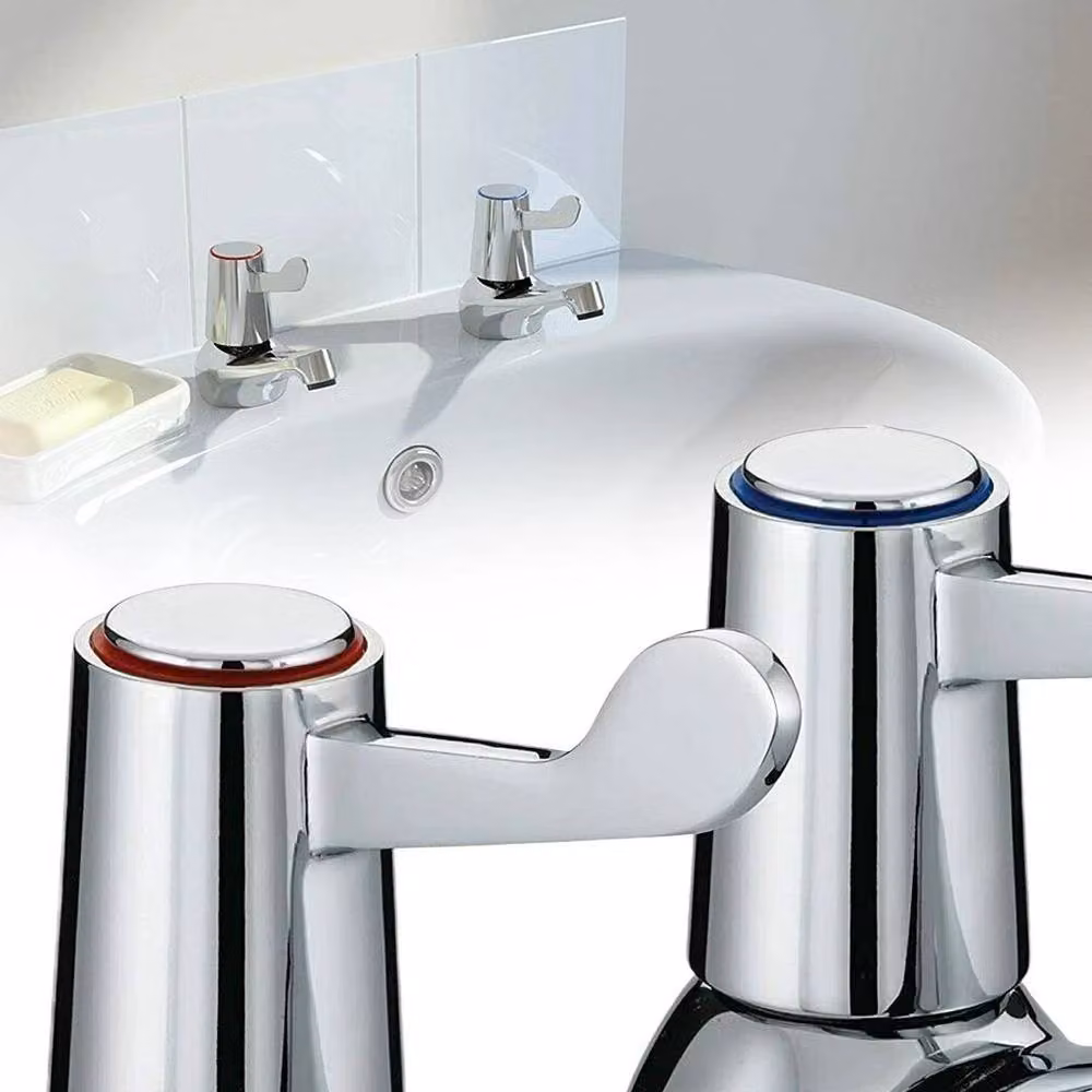Kelvenix Chrome Lever Basin Taps Pair in Silver – 2