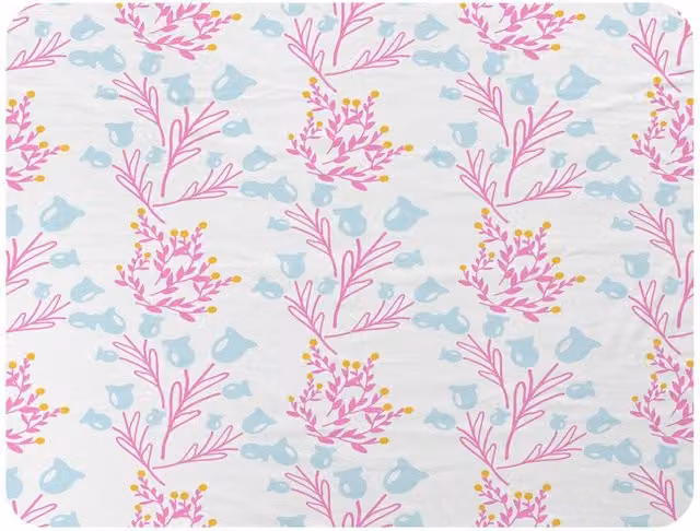 Benjamin Tate Design Pink and Blue Floral Fleece Blanket, W/D/H: 120 x 150 cm – 2
