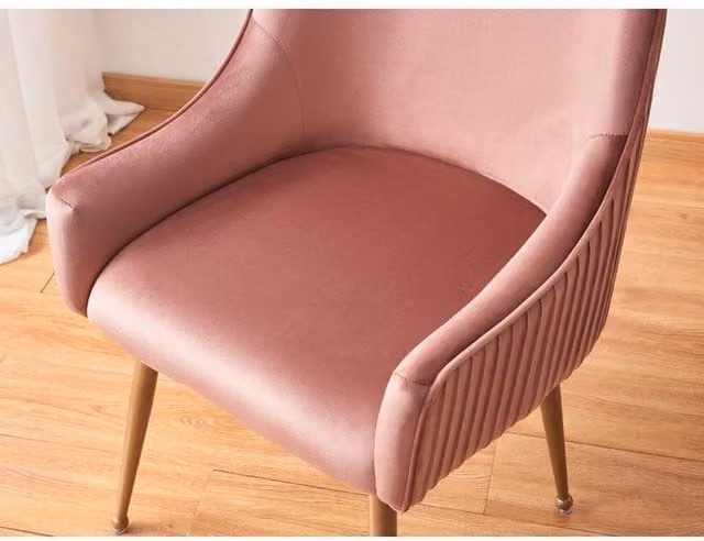 Life Interiors Soho LUX Velvet Dining Chairs, Set of 4, Pink and Gold