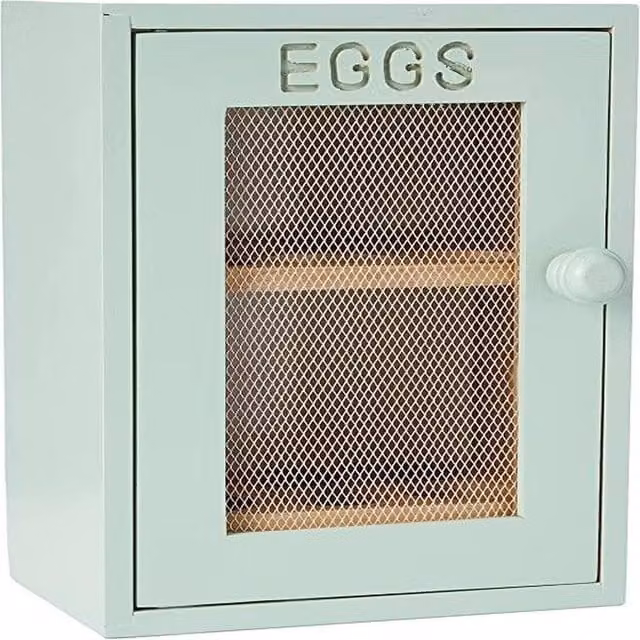 EONLION Green Rubberwood Egg Storage Unit with 2 Shelves and 12 Egg Capacity