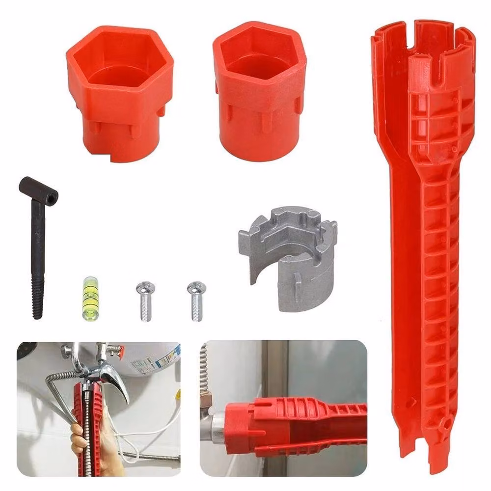 SPETLEK 8-in-1 Multifunction Faucet Wrench and Water Pipe Tap in Red – 3