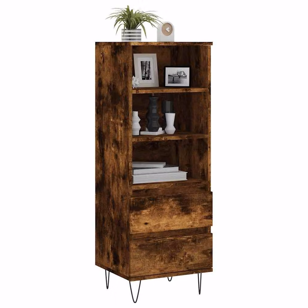 Berkfield Home Smoked Oak Highboard in Brown, W/D/H: 40 x 36 x 110 cm – 3