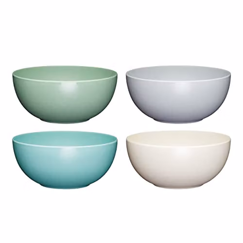 Kitchen Craft Multicolour Melamine Plastic Stackable Bowls, Diameter: 15 cm, Set of 4