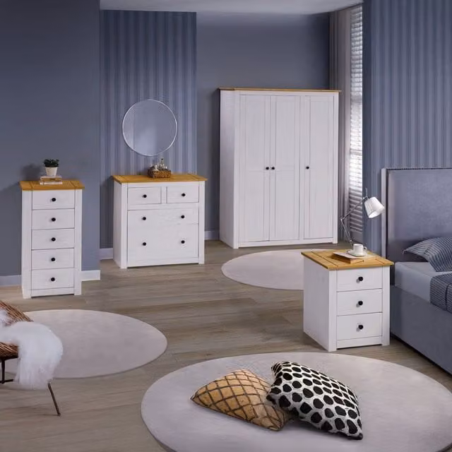 Seconique Modern Metal Drawer Chest in White or Black
