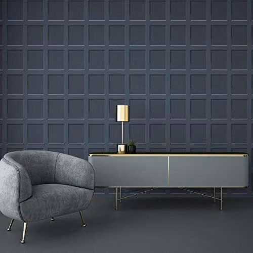 YöL Heritage Wood 3D Effect Blue Wooden Panel Wallpaper