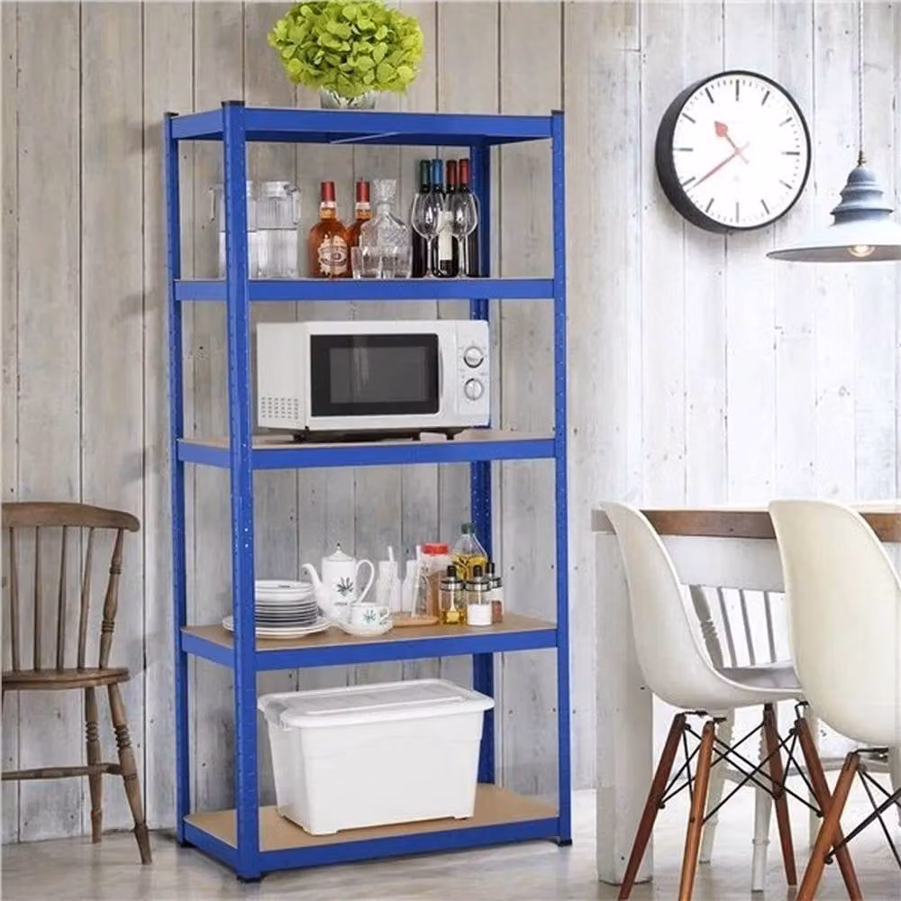 KORVIXA 5 Tier Metal Garage Shelving Unit in Blue, W/D/H: 100 x 100 x 180 cm – 3