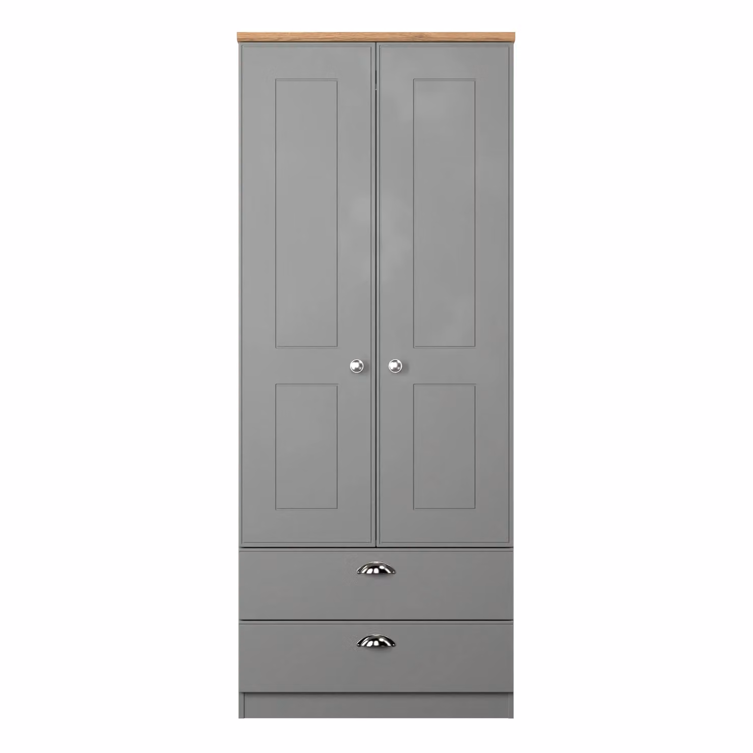 Albert 2 Door 2 Drawer Wardrobe in Dark Grey Matt Finish – 2