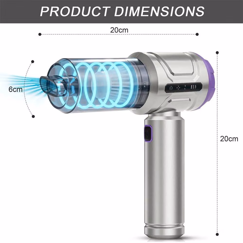 EONLION Cordless Handheld Car Vacuum Cleaner with Blow Function in Silver – 2