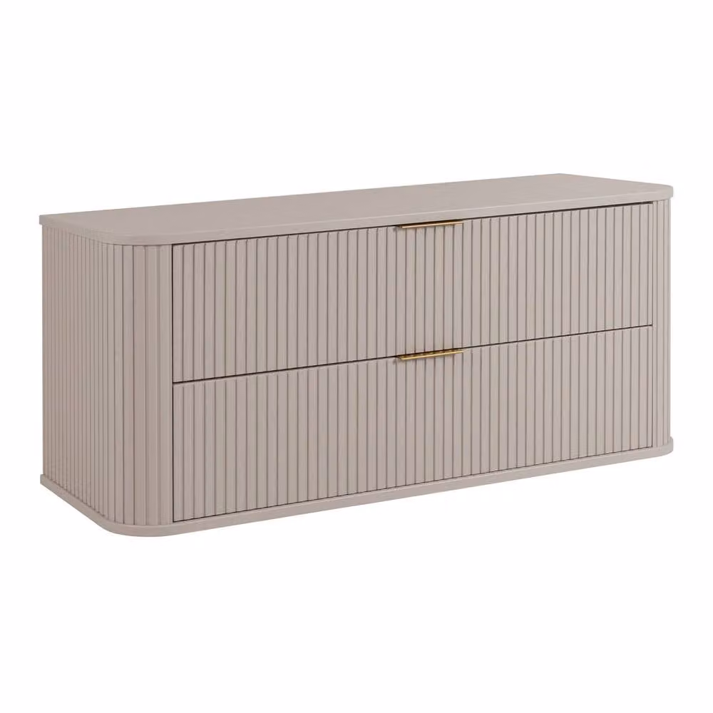 Heze Furniture Glamour Style 2 Drawer Bathroom Vanity Cabinet, Light Grey, W: 120 cm, D: 41.5 cm, H: 51.7 cm – 2