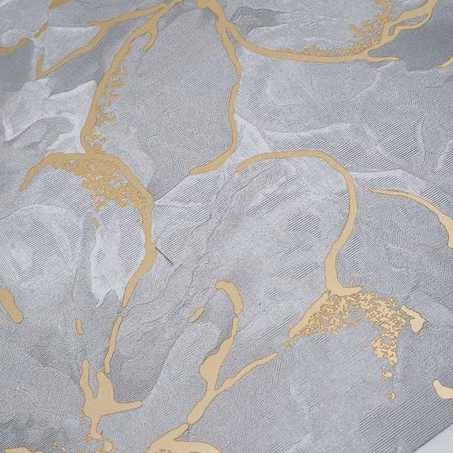 Livingandhome Set of 10 Self Adhesive Marble Wallpaper Wall Tile Stickers in Grey and Gold