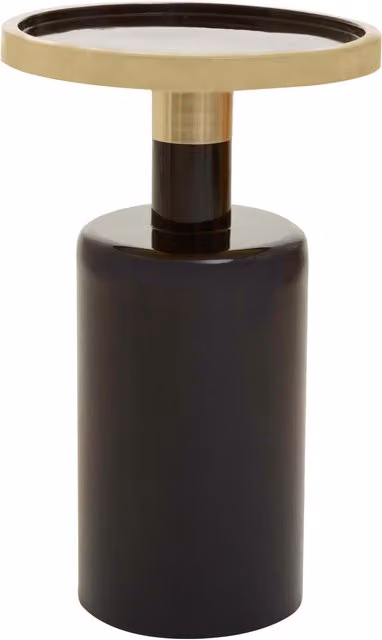 Orsina Art Deco Round Side Table by Interiors by Premier in Black and Gold