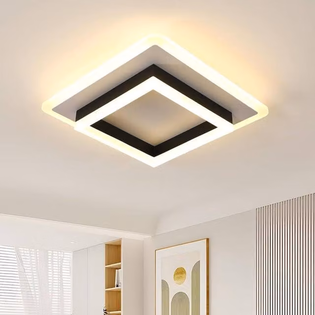 Goeco Modern Square LED Ceiling Light, 41W, Black, W/D/H: 40 x 40 x 7.5 cm – 1