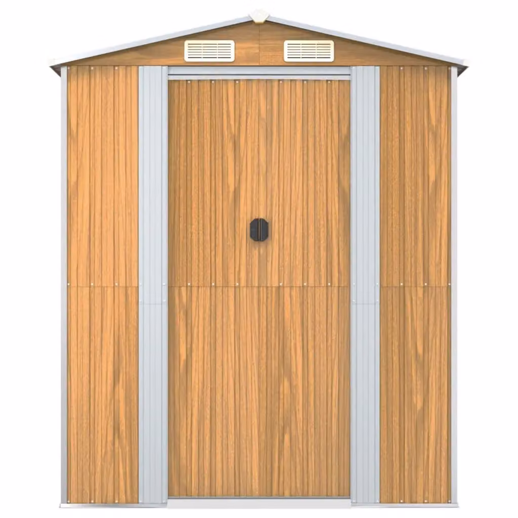 Berkfield Home Garden Shed in Light Brown Galvanised Steel, W/D/H: 523 x 192 x 223 cm – 3