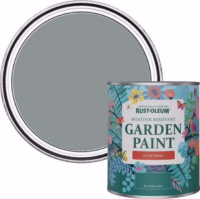 Rust-Oleum Opaque Garden Paint in Gloss Finish, Grey, 0.75 l