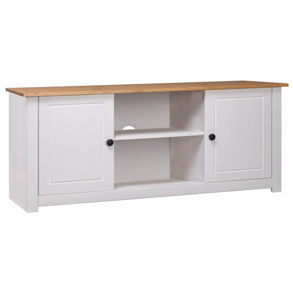 Berkfield Home Panama Range White Solid Pine Wood TV Cabinet W/D/H: 120 x 40 x 50 cm – 2