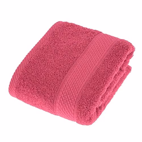 Homescapes Pink Turkish Cotton Hand Towel, 500 GSM, Fluffy and Quick-Drying – 1