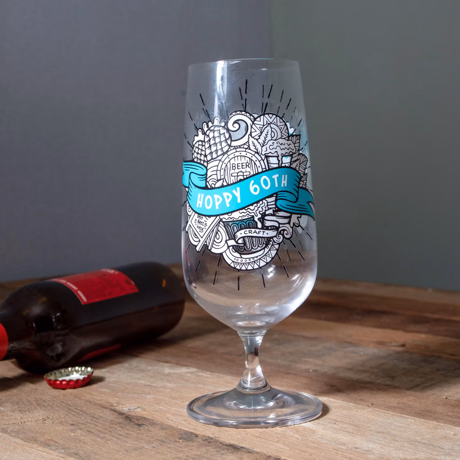 Boxer Gifts Men's 60th Birthday Craft Beer Glass in Transparent – 2